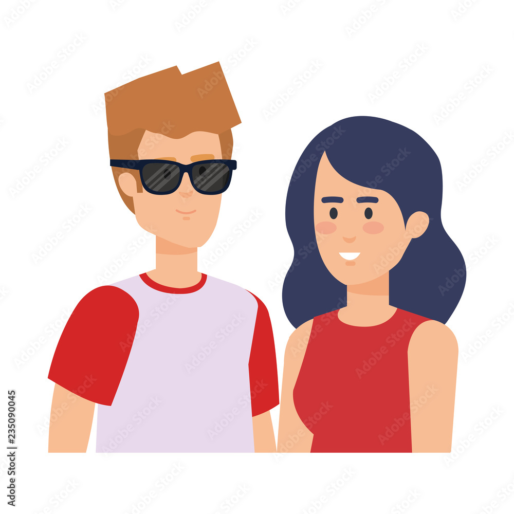 young couple avatars characters young couple avatars characters