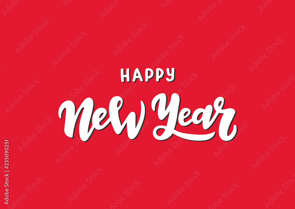 Hand drawn lettering phrase Happy New Year Hand drawn lettering phrase Happy New Year