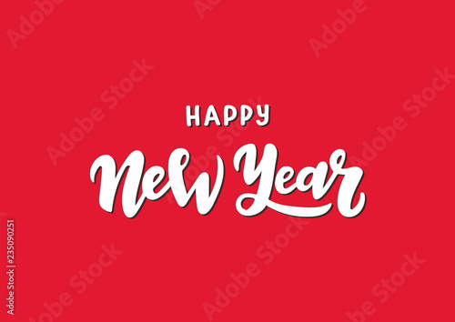 Hand drawn lettering phrase Happy New Year