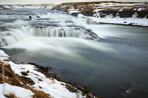 Ægissíðufoss waterfalls located near Hella at route 1, Iceland during Winter season.