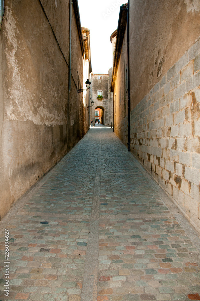Narrow Cobble Street - Girona - Spain