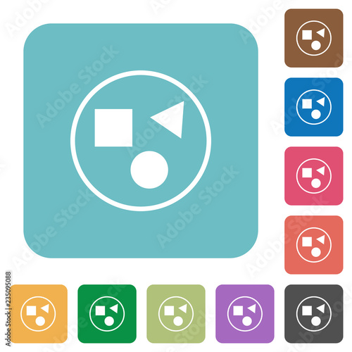 Grouping elements rounded square flat icons