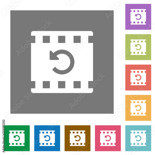 Undo movie changes square flat icons