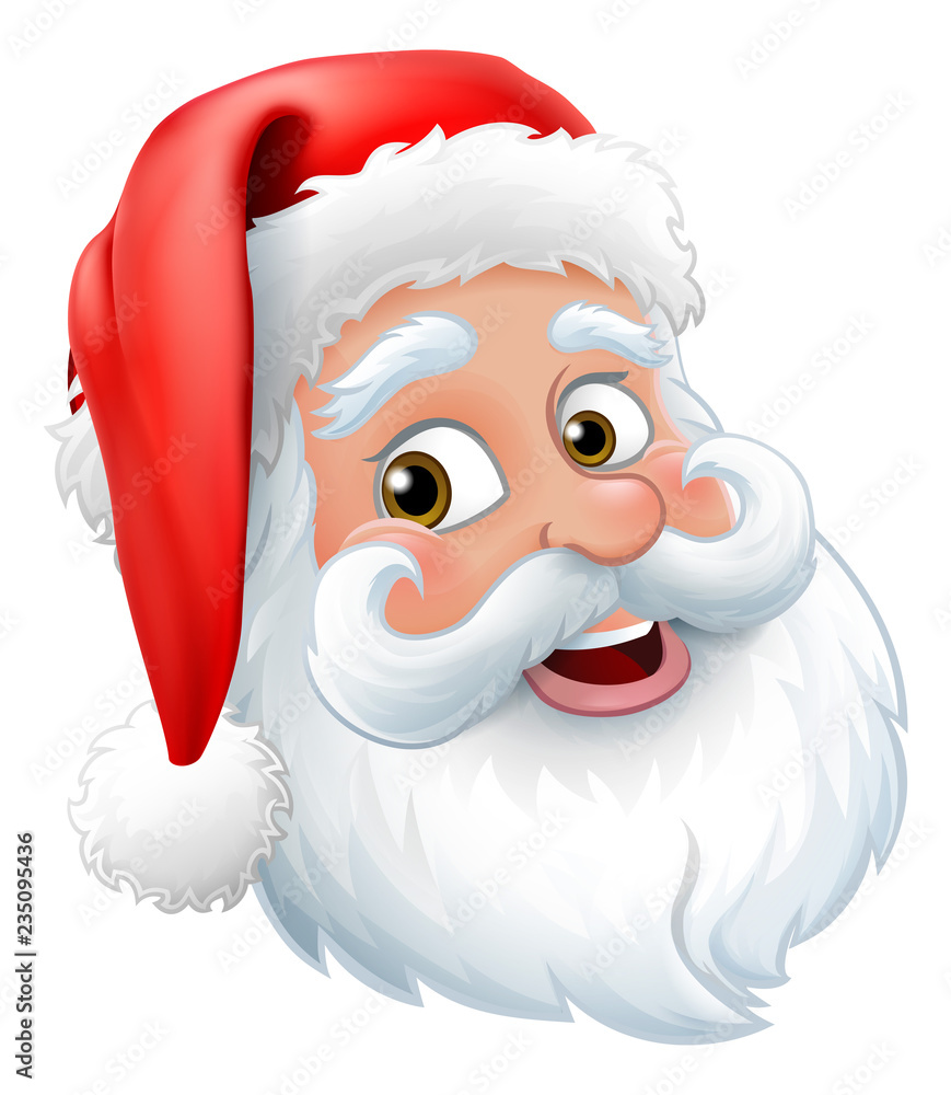 Santa Claus or Father Christmas cartoon character face graphic Stock Vector  | Adobe Stock