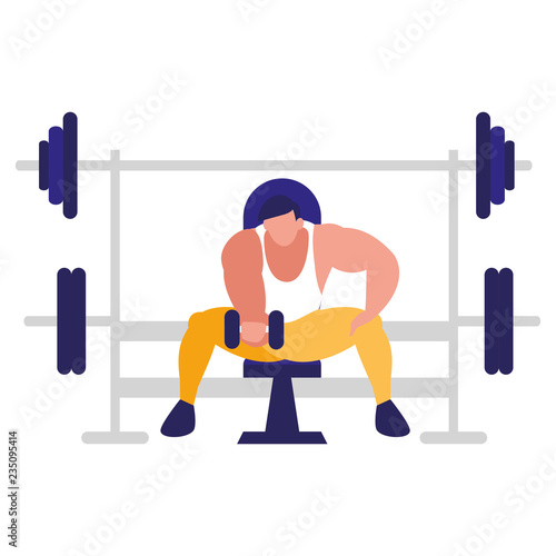 man lifting weights design