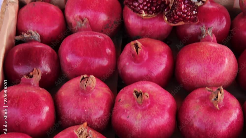 fresh pomegranates on the market fresh pomegranates on the market