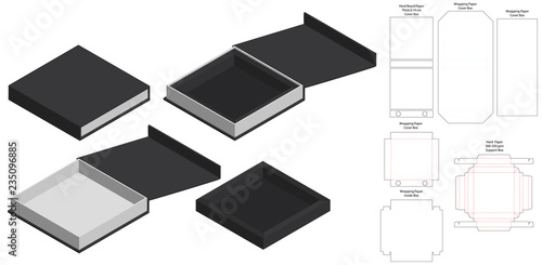 Box packaging die cut template design. 3d mock-up