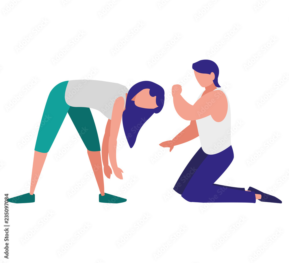 Fototapeta premium fitness couple design