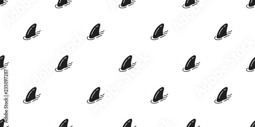 Shark fin seamless pattern vector fish dolphin whale tile background repeat wallpaper scarf isolated illustration