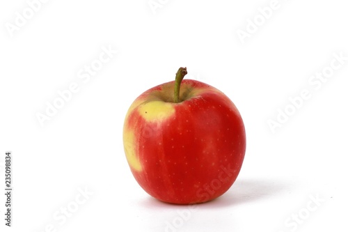 Fresh red natural apple isolated on white - organic apples - Fresh raw organic fruit. 