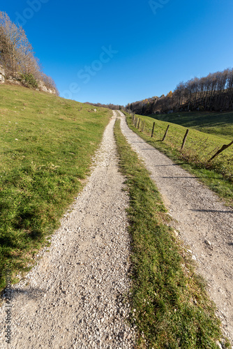 Dirt Road in Countryside - Plateau of Lessinia Italy