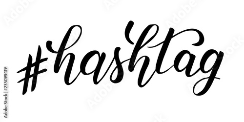 hashtag brush calligraphy