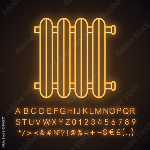 Radiator neon light icon