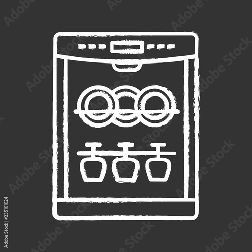 Dishwasher chalk icon