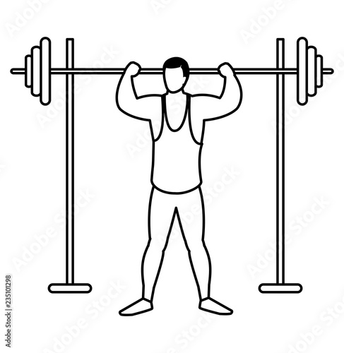 man lifting weights design