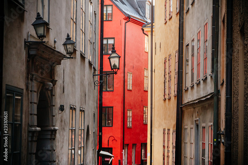A narrow street in Gamla Stan, Stockholm