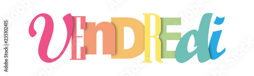 Bannière typographique coloré VENDREDI