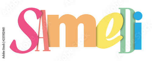 Bannière typographique coloré SAMEDI