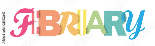 FEBRUARY colorful typography banner