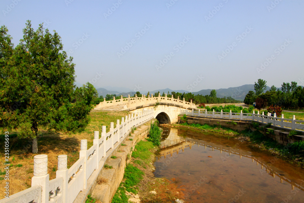 traditional Chinese style stone bridge landscape architecture, Eastern Tombs of the Qing Dynasty, China.. traditional Chinese style stone bridge landscape architecture, Eastern Tombs of the Qing Dynasty, China..
