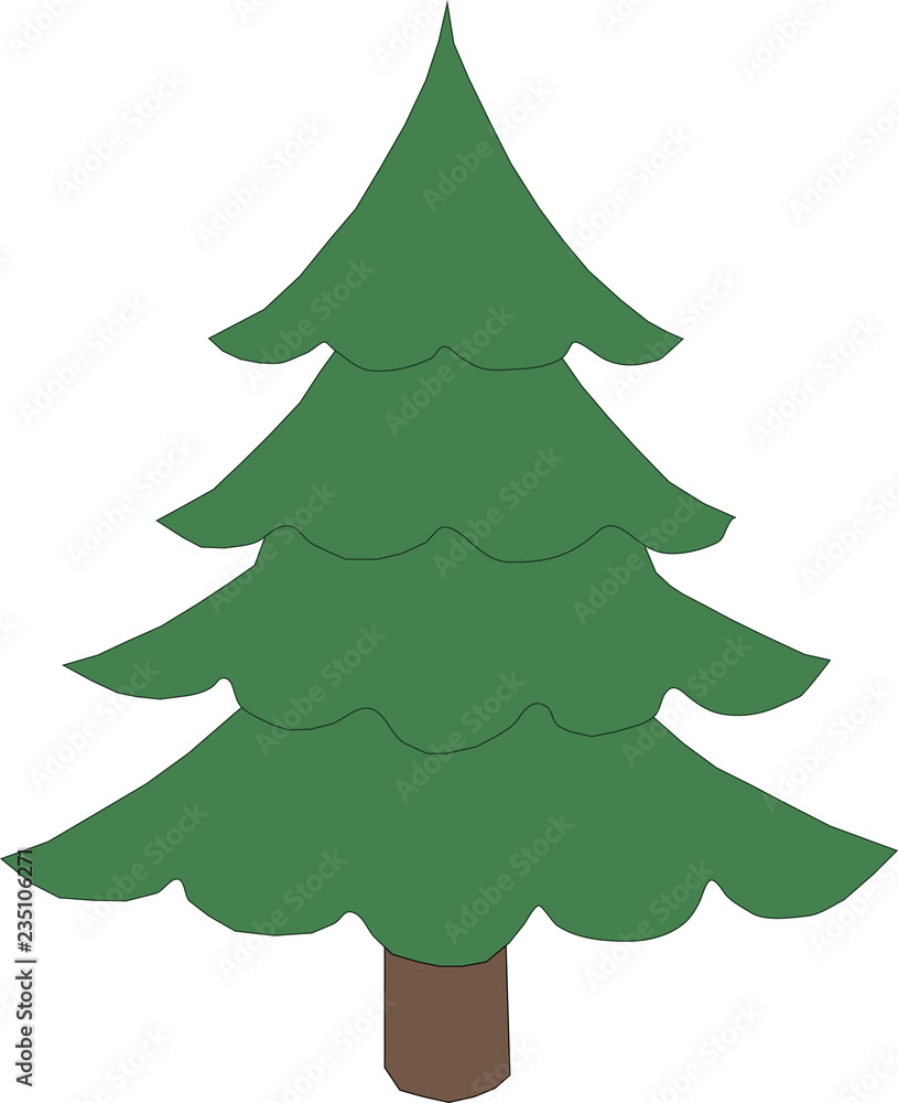 Green Christmas tree on a white background
Green Christmas tree on a white background