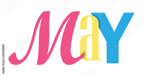MAY colorful typographic banner