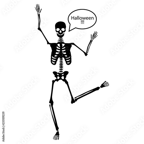 Dancing skeleton vector