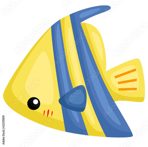 a vector of a cute and adorable fish