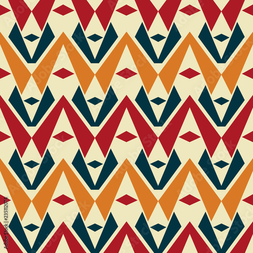 vintage tribal geometric seamless color pattern