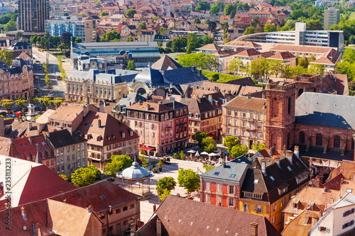 View of Belfort Old Town with Place dArmes square photo