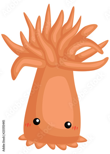 Foto a vector of a cute sea anemone