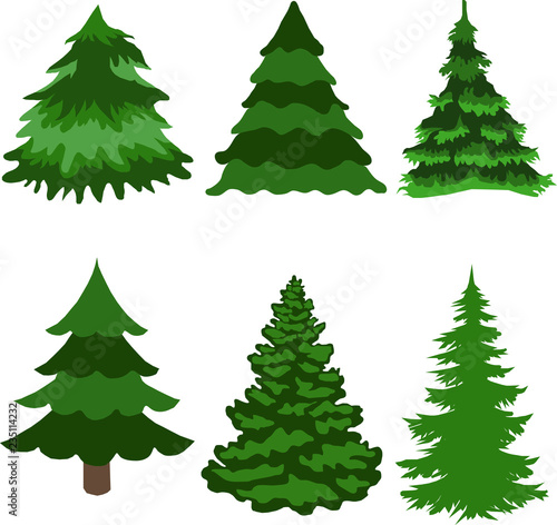 Green Christmas tree on a white background
