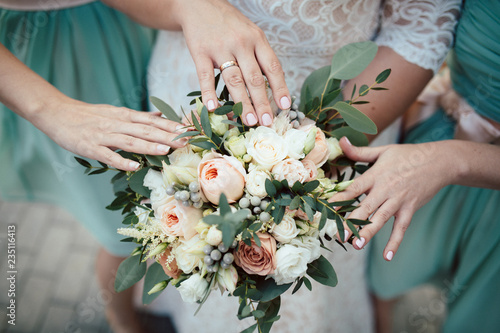 Wedding bouquet of the bride, wedding floristry