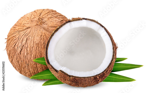 coconut isolated on white with clipping path