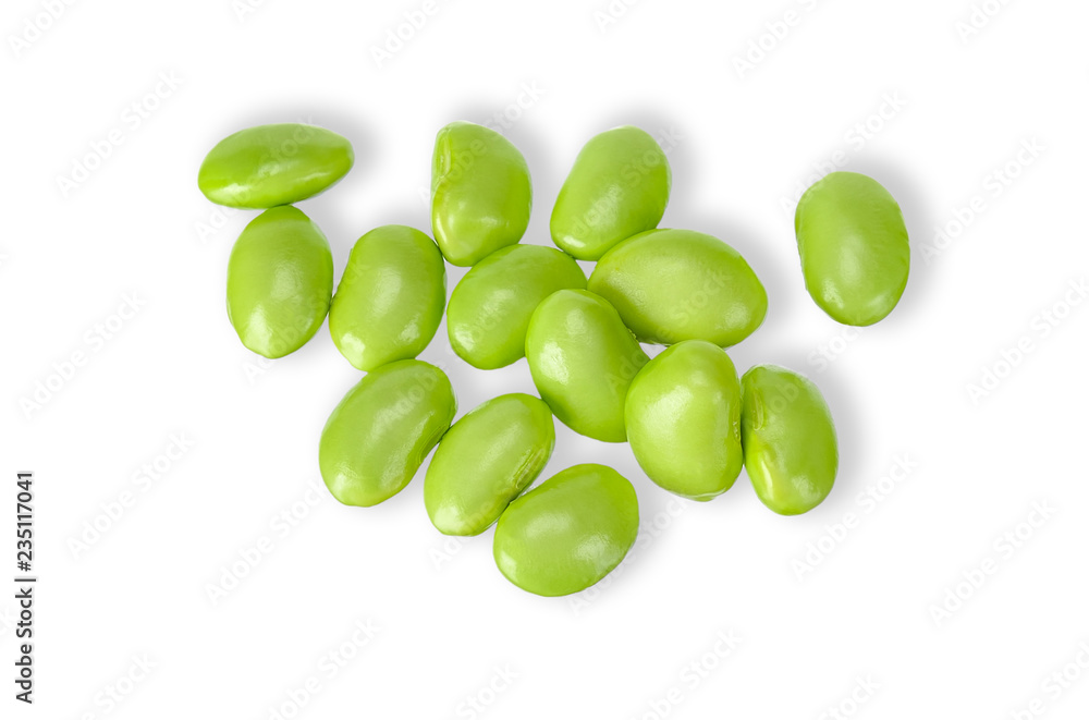 Green soy bean isolated on white clipping path Green soy bean isolated on white clipping path