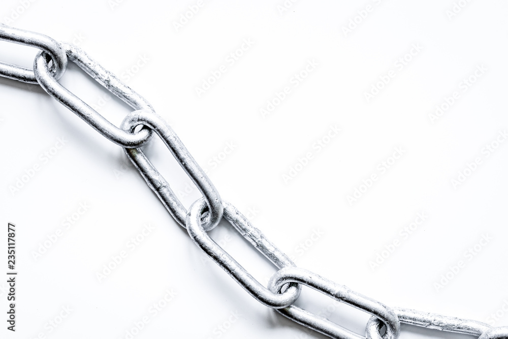 concept data protection metal chain on white background concept data protection metal chain on white background