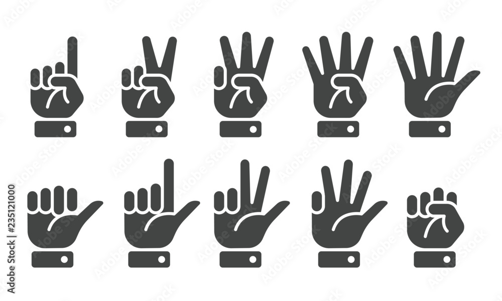 Fototapeta premium finger counting icon,vector and illustration