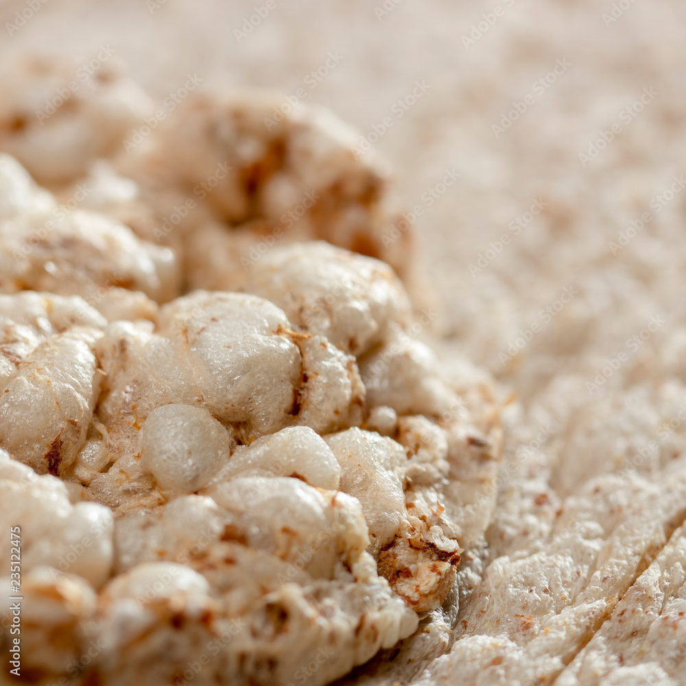 Dietary crispy bread texture macro close up Dietary crispy bread texture macro close up