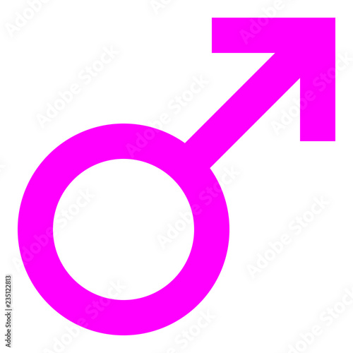 Male symbol icon - purple simple, isolated - vector
