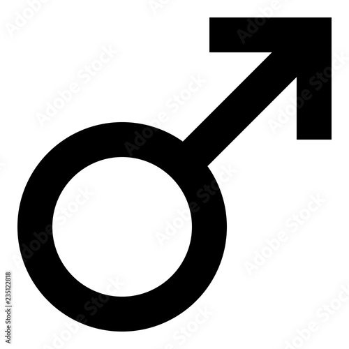 Male symbol icon - black simple, isolated - vector