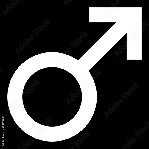 Male symbol icon - white simple, isolated - vector
