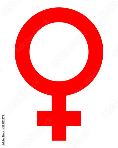 Female symbol icon - red simple, isolated - vector