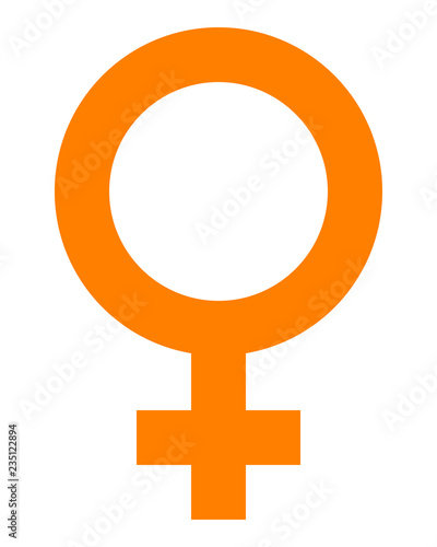 Female symbol icon - orange simple, isolated - vector
