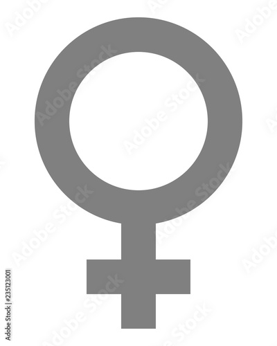 Female symbol icon - medium gray simple, isolated - vector