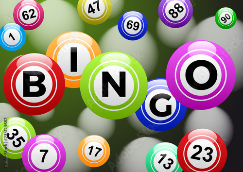 Bingo lottery, background vector design, lucky balls and numbers of lotto