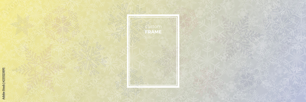 Naklejka premium Vector Winter Background. A cold Christmas with snowfall and ice crystals banner