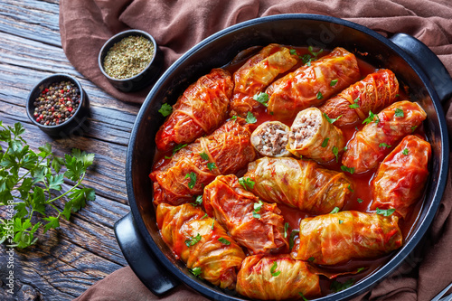 Konstfotografi cabbage rolls stuffed with ground beef
