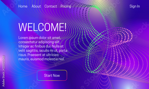 Asbtract vibrant background design. Landing page template with colorful dots array.