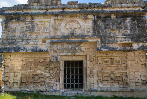 Mexico, Yucatán - February 15, 2018: Mexico, Chichen Itza. Ruins of the private yard, possibly belonged to the royal family