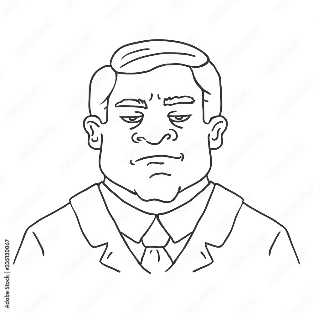 Vector Line Art Business Avatar - Brutal Men in Suit